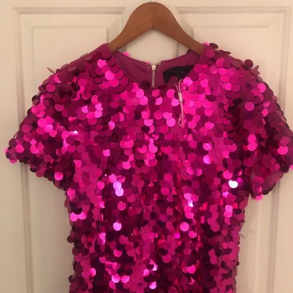 Endless Rose Circle Sequins Dress in Fuchsia Pink Size Small - Picture 9 of 14